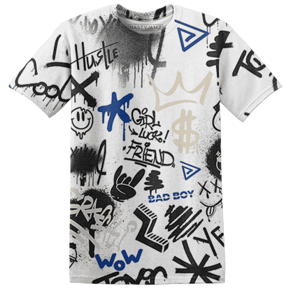 Quaiii 54 3s T Shirt Match Graffiti King 3D All-Over Print Doodle Style - NastyJamz