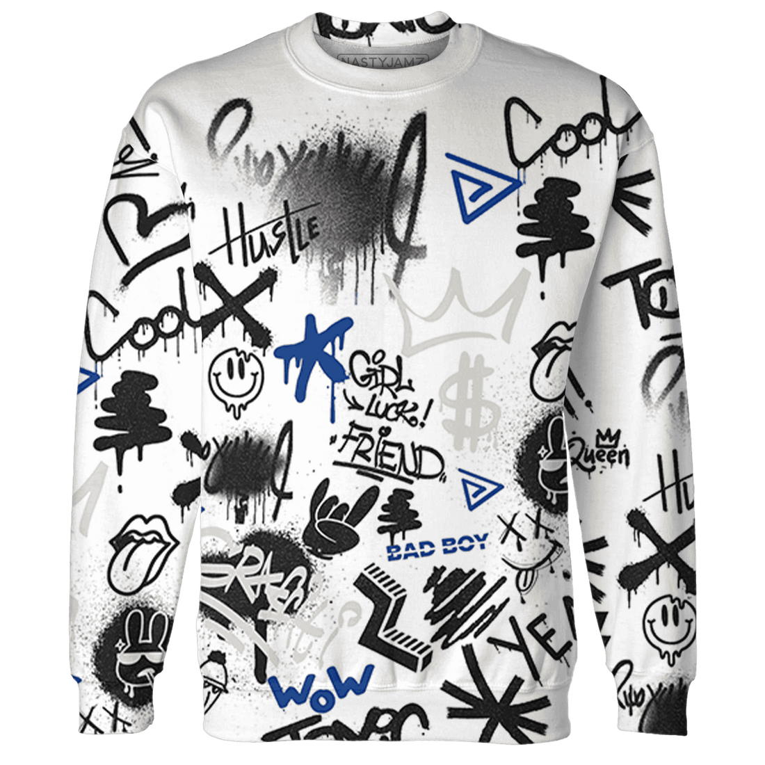 Quaiii 54 3s Sweatshirt Match Graffiti King 3D All-Over Print Doodle Style - NastyJamz