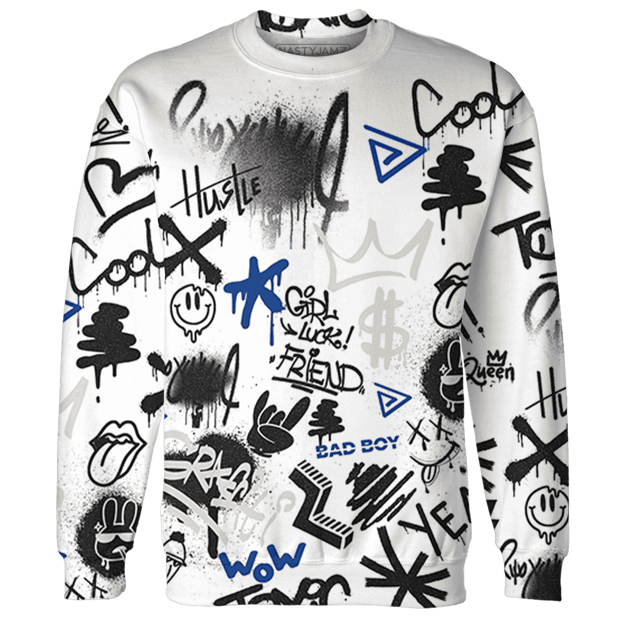 Quaiii 54 3s Sweatshirt Match Graffiti King 3D All-Over Print Doodle Style - NastyJamz