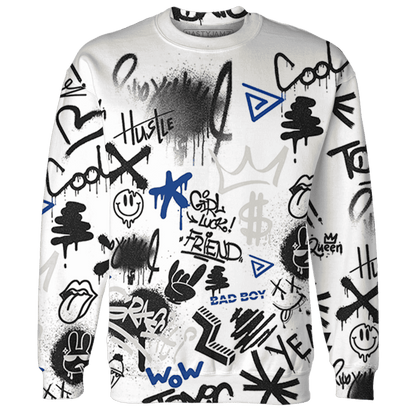 Quaiii 54 3s Sweatshirt Match Graffiti King 3D All-Over Print Doodle Style - NastyJamz