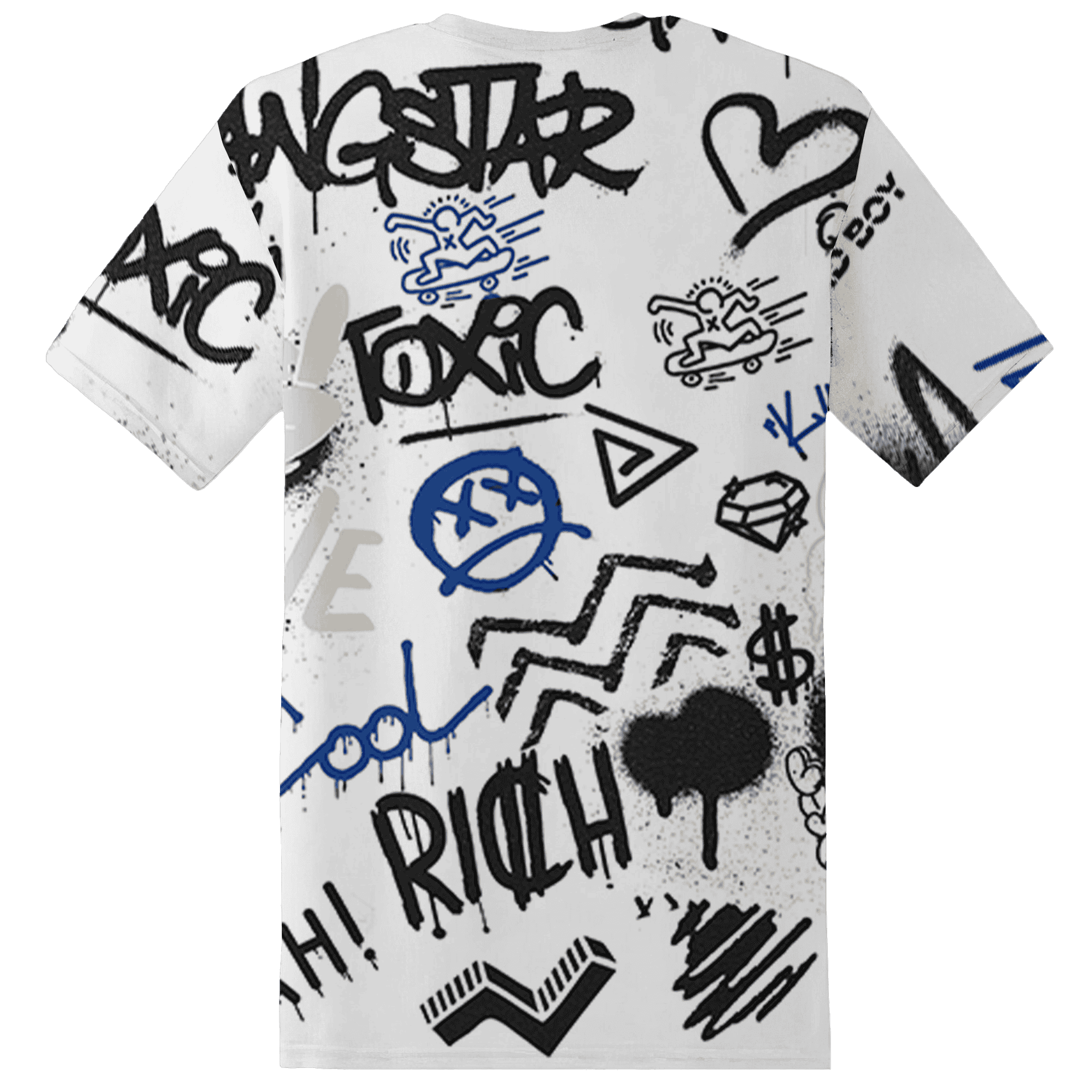 Quaiii 54 3s T Shirt Match Graffiti King 3D All-Over Print Doodle Style - NastyJamz