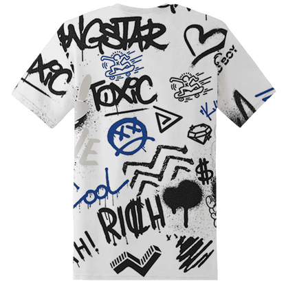 Quaiii 54 3s T Shirt Match Graffiti King 3D All-Over Print Doodle Style - NastyJamz