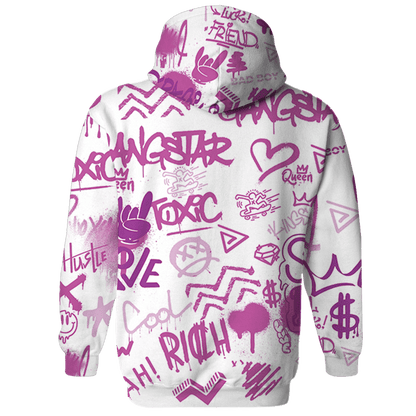 GS Hyper Violet 4s Hoodie Match Graffiti King 3D All-Over Print Doodle Style - NastyJamz