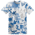 Industrial Blue 4s T Shirt Match Graffiti King 3D All-Over Print Doodle Style - NastyJamz