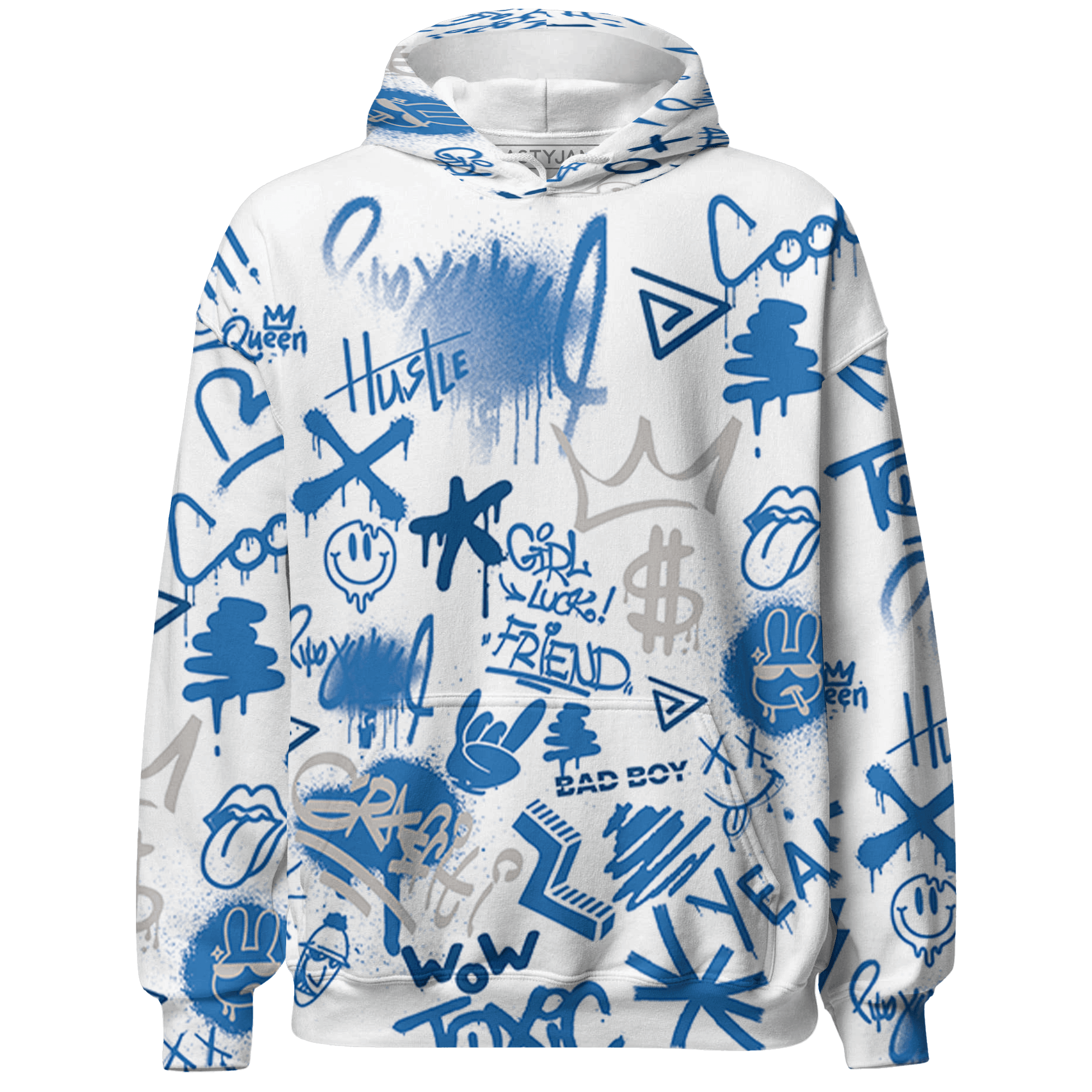 Industrial Blue 4s Sweatshirt Match Graffiti King 3D All-Over Print - NastyJamz
