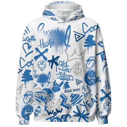 Industrial Blue 4s Sweatshirt Match Graffiti King 3D All-Over Print - NastyJamz