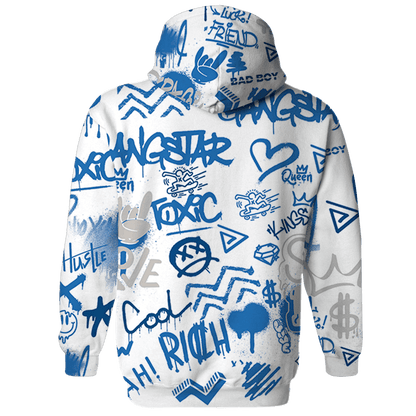 Industrial Blue 4s Sweatshirt Match Graffiti King 3D All-Over Print - NastyJamz