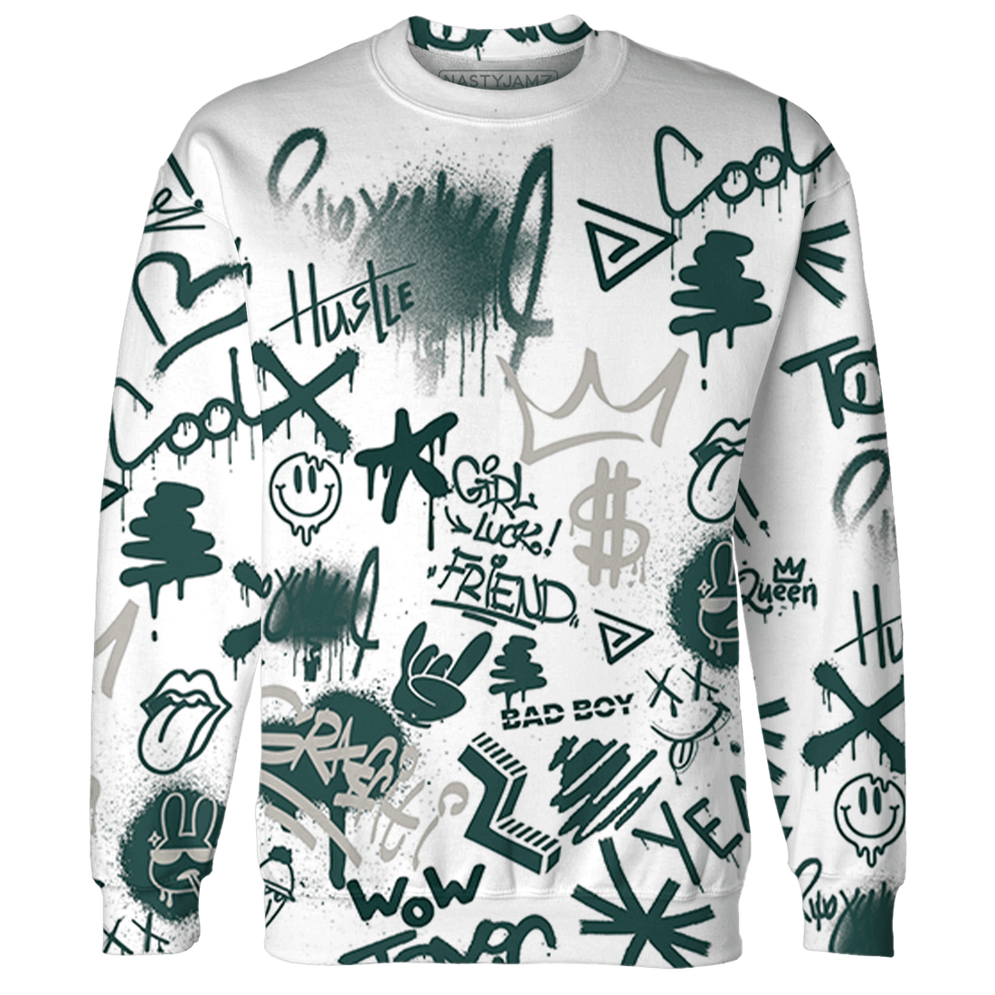 Oxidized Green 4s Hoodie Match Graffiti King 3D All-Over Print - NastyJamz
