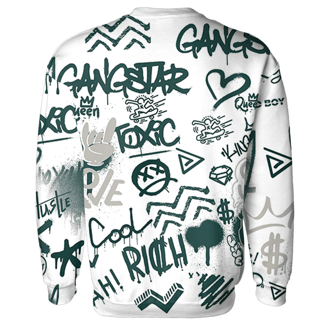 Oxidized Green 4s Hoodie Match Graffiti King 3D All-Over Print - NastyJamz