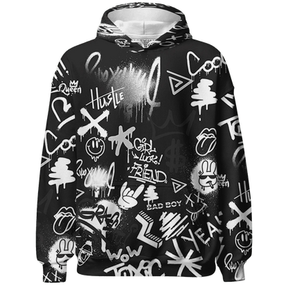 White-Thunder-4s-Hoodie-Match-Graffiti-King-3D-Doodle-Style