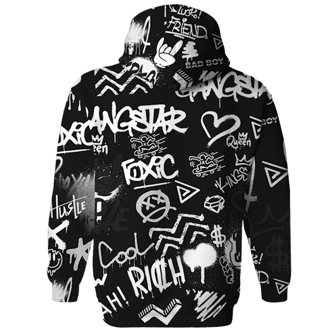 White-Thunder-4s-Hoodie-Match-Graffiti-King-3D-Doodle-Style