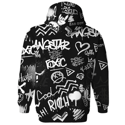 White-Thunder-4s-Hoodie-Match-Graffiti-King-3D-Doodle-Style