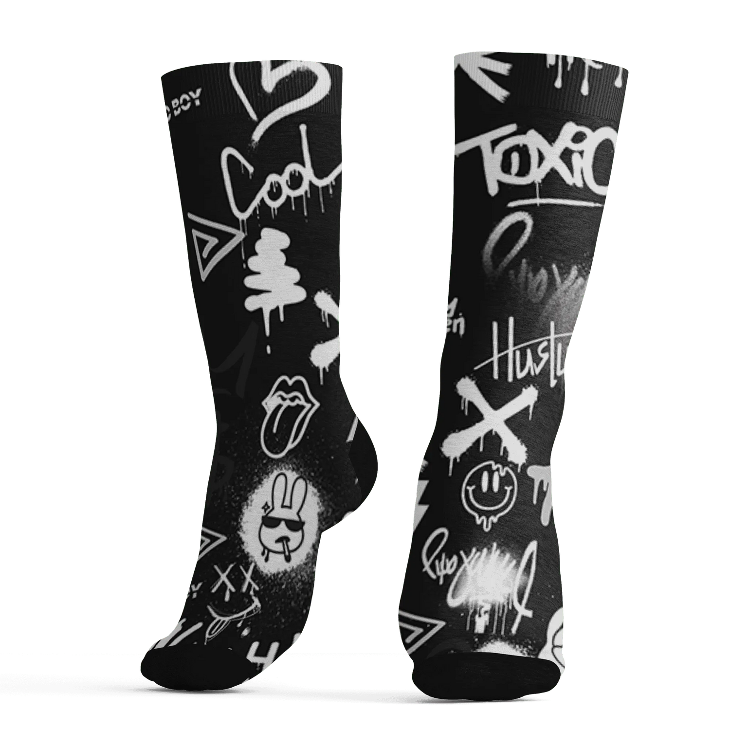 White-Thunder-4s-Socks-Match-Graffiti-King-3D-Doodle-Style