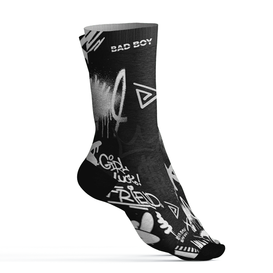 White-Thunder-4s-Socks-Match-Graffiti-King-3D-Doodle-Style