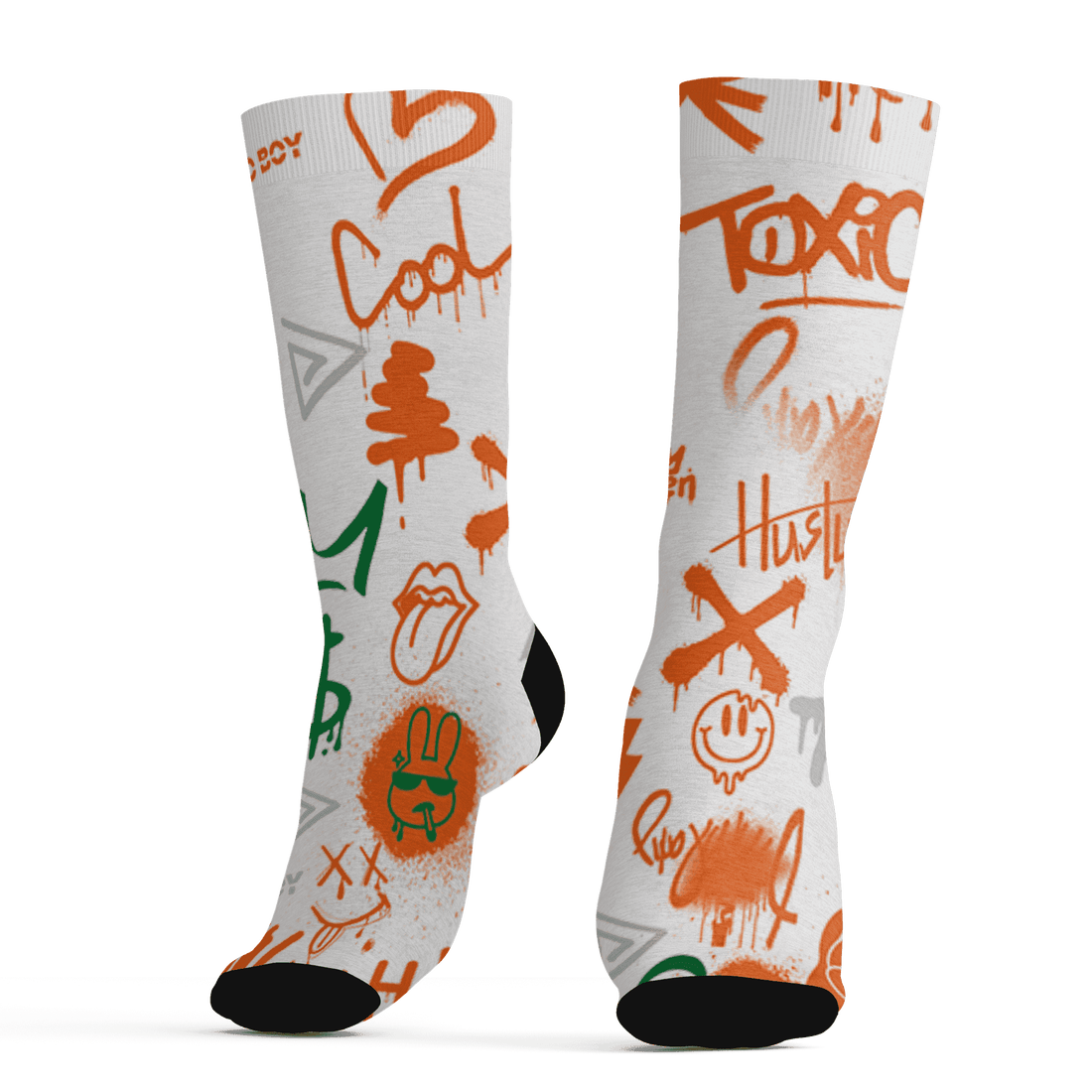 AJ 5 MAM Hurricanes Socks Match Graffiti King 3D All-Over Print Doodle Style - NastyJamz