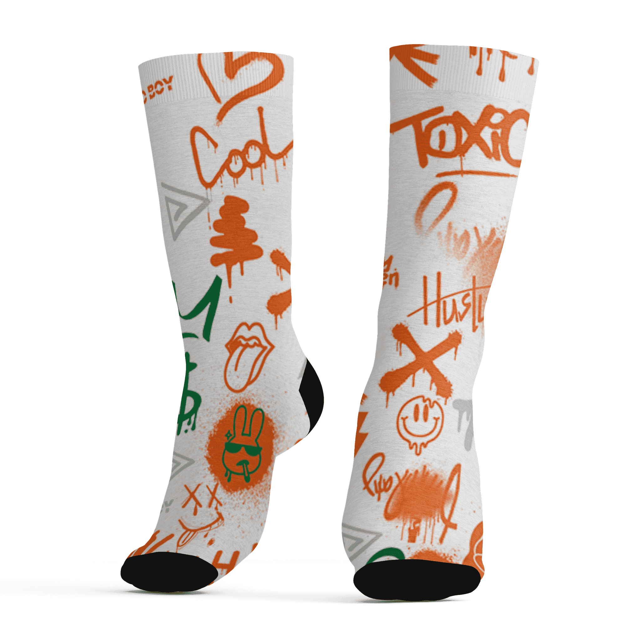 AJ 5 MAM Hurricanes Socks Match Graffiti King 3D All-Over Print Doodle Style - NastyJamz