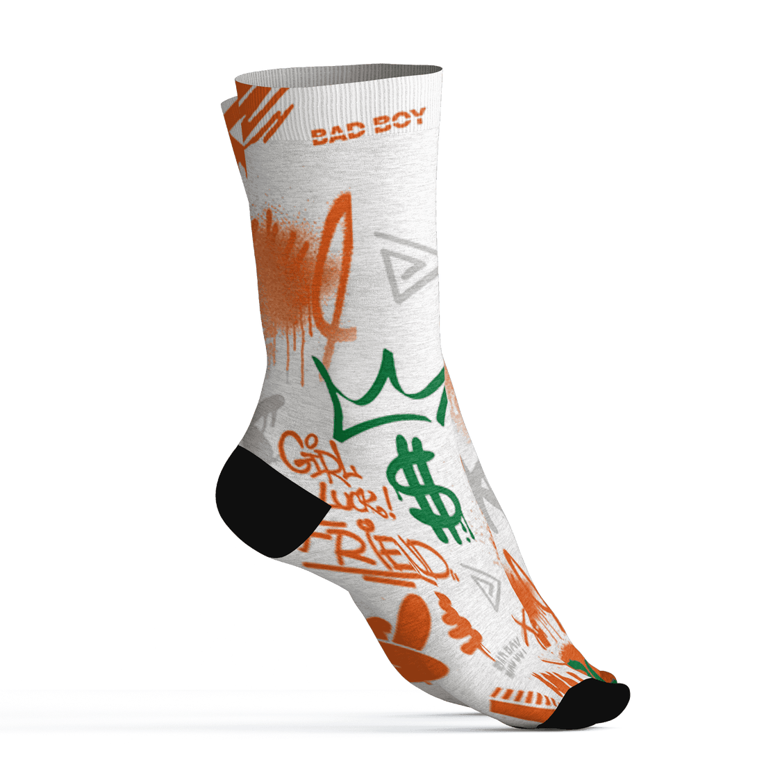 AJ 5 MAM Hurricanes Socks Match Graffiti King 3D All-Over Print Doodle Style - NastyJamz