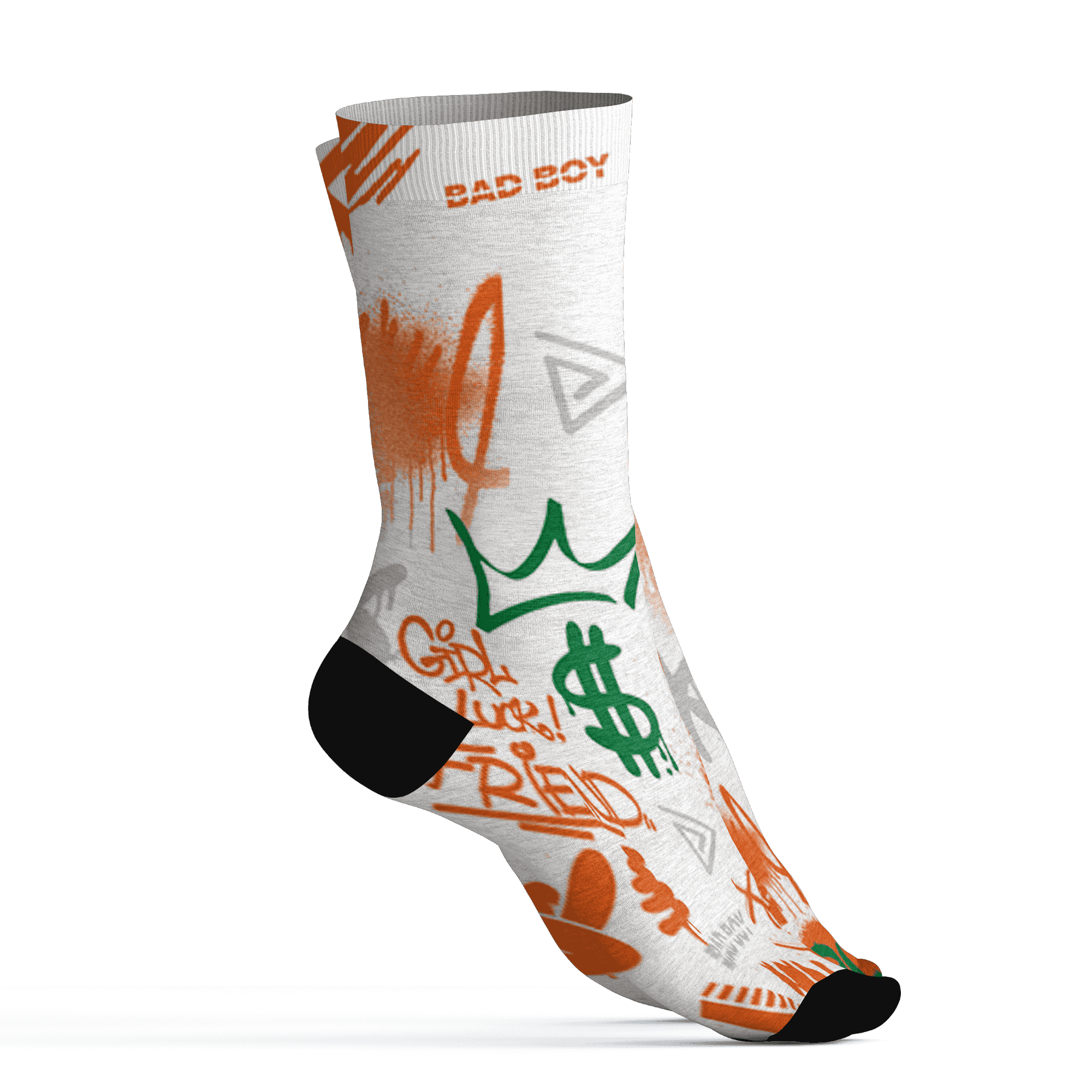 AJ 5 MAM Hurricanes Socks Match Graffiti King 3D All-Over Print Doodle Style - NastyJamz