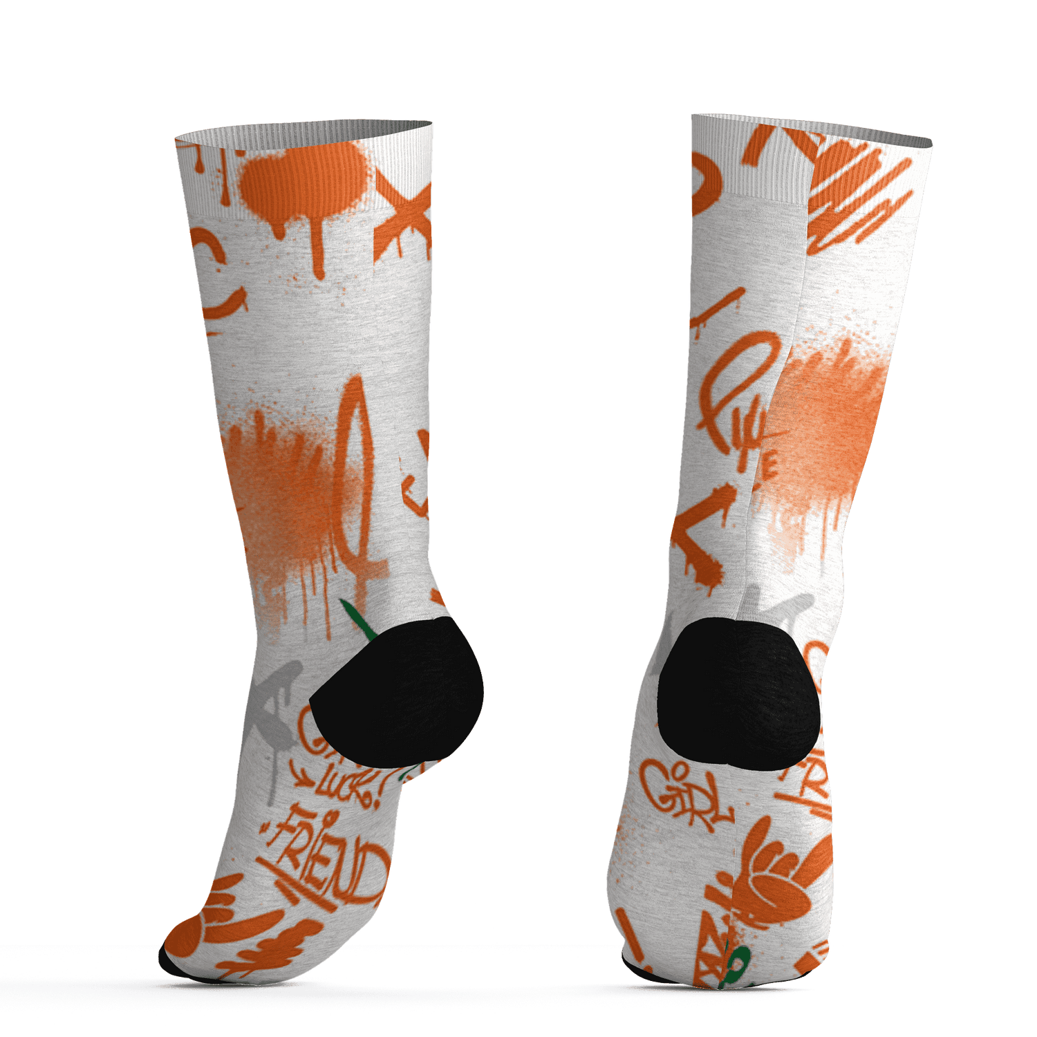AJ 5 MAM Hurricanes Socks Match Graffiti King 3D All-Over Print Doodle Style - NastyJamz
