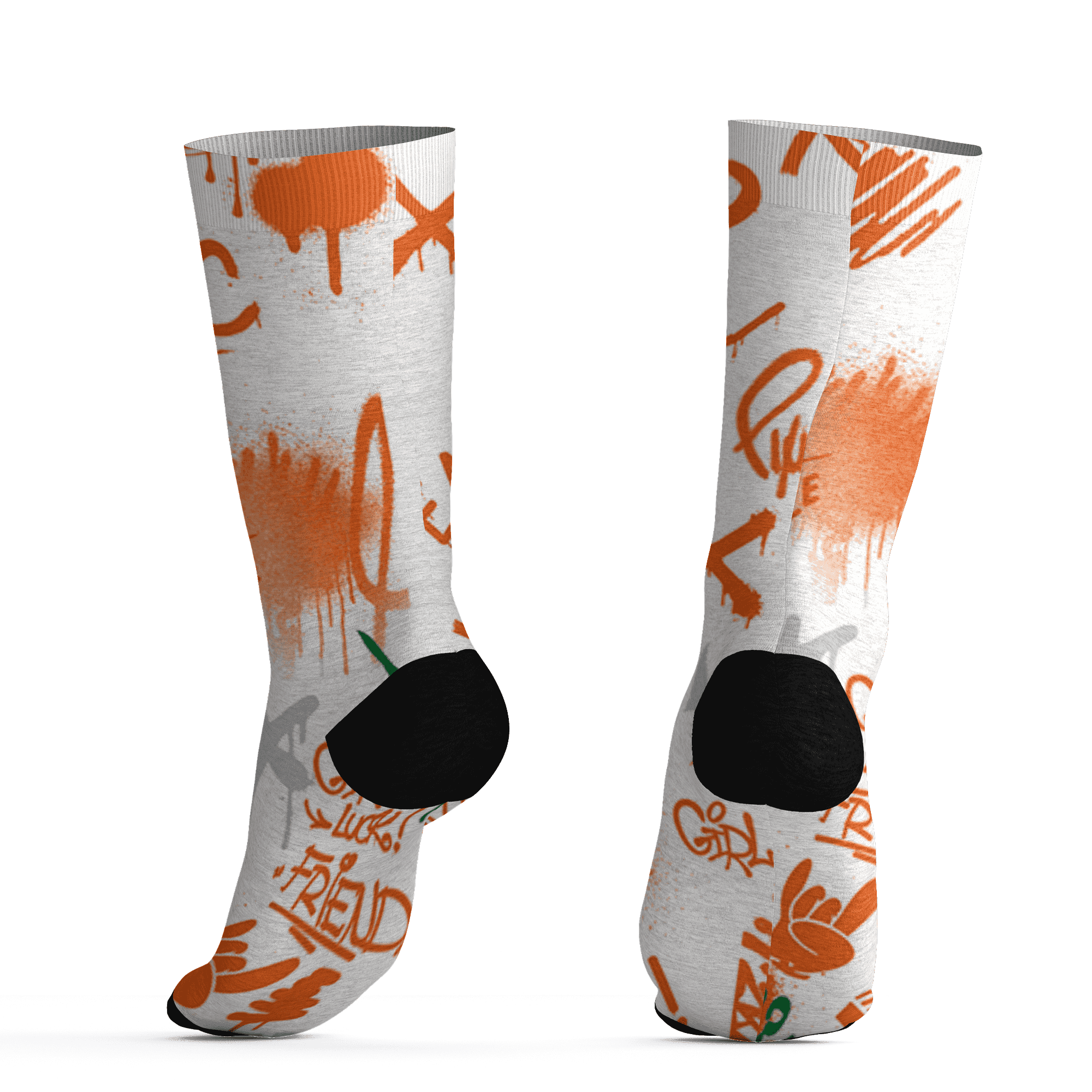 AJ 5 MAM Hurricanes Socks Match Graffiti King 3D All-Over Print Doodle Style - NastyJamz