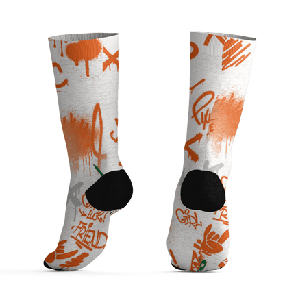 AJ 5 MAM Hurricanes Socks Match Graffiti King 3D All-Over Print Doodle Style - NastyJamz