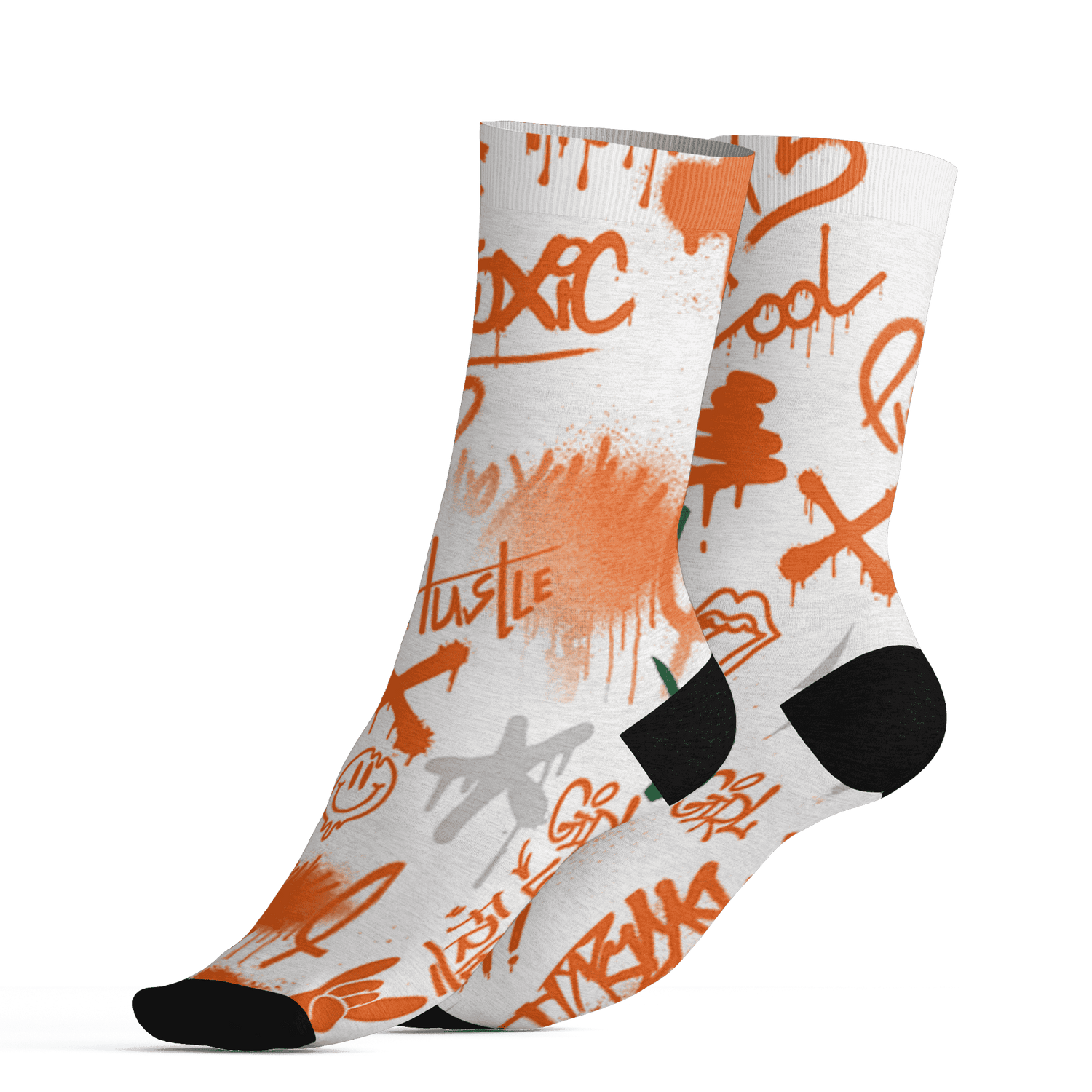 AJ 5 MAM Hurricanes Socks Match Graffiti King 3D All-Over Print Doodle Style - NastyJamz