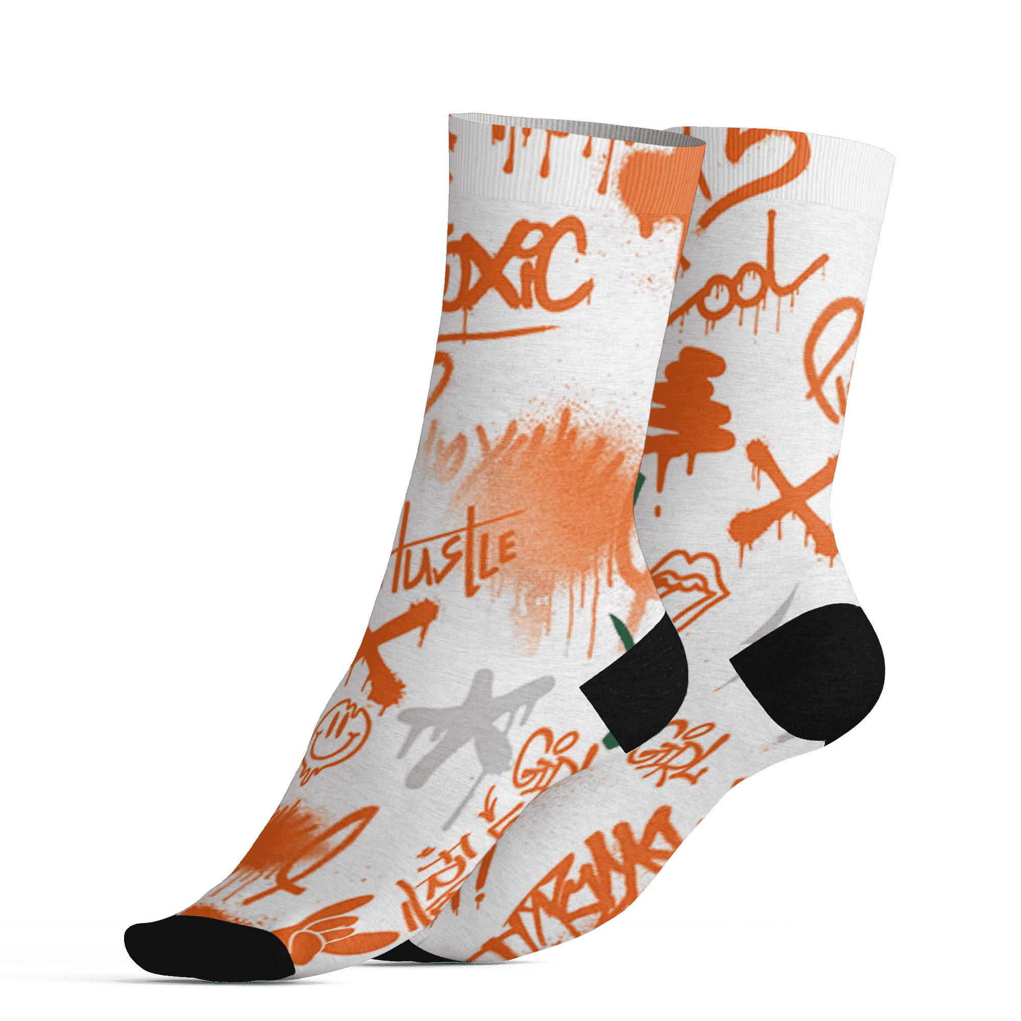 AJ 5 MAM Hurricanes Socks Match Graffiti King 3D All-Over Print Doodle Style - NastyJamz