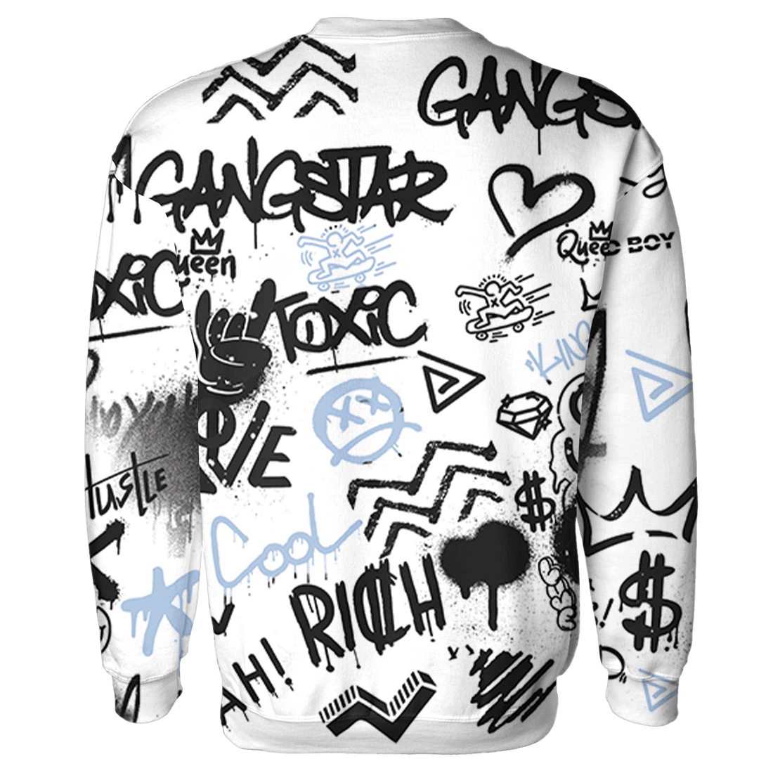 Reverse Oreo 6s Sweatshirt Match Graffiti King 3D All-Over Print Doodle Style - NastyJamz