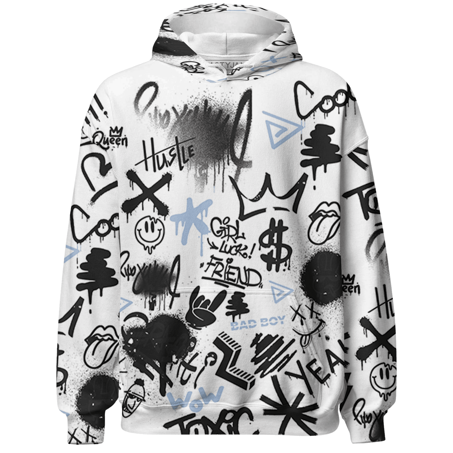 Reverse Oreo 6s Hoodie Match Graffiti King 3D All-Over Print Doodle Style - NastyJamz