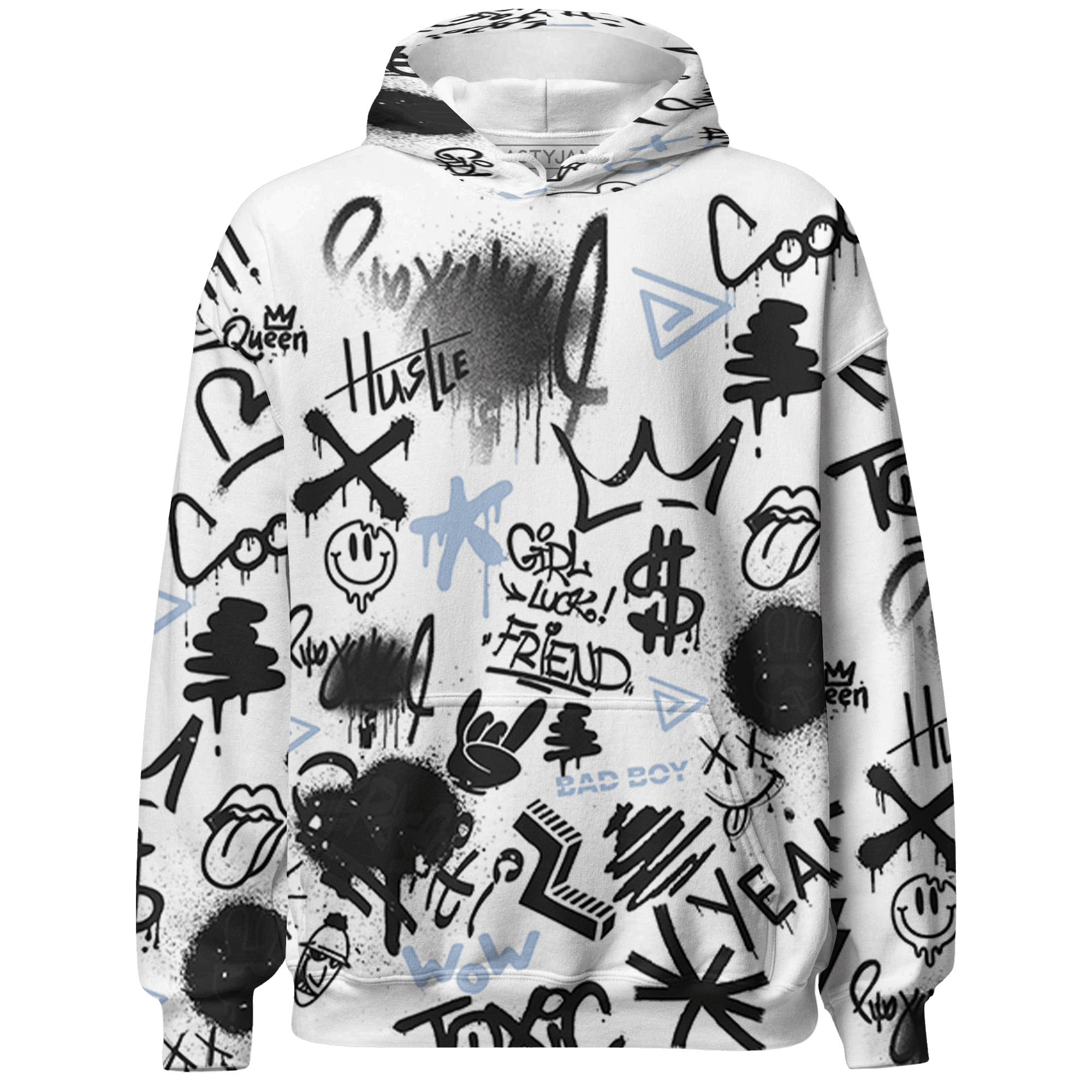 Reverse Oreo 6s Hoodie Match Graffiti King 3D All-Over Print Doodle Style - NastyJamz