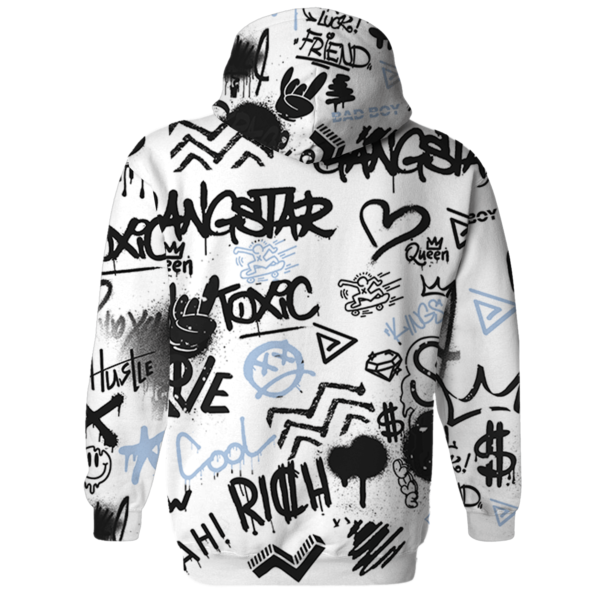 Reverse Oreo 6s Hoodie Match Graffiti King 3D All-Over Print Doodle Style - NastyJamz