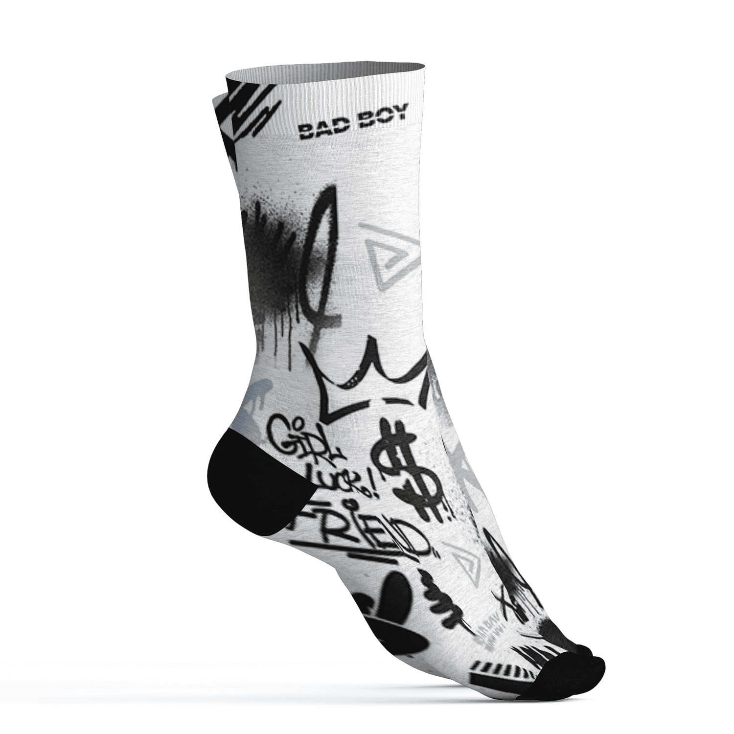AJ 6 Reverse Oreo Socks Match Graffiti King 3D All-Over Print Doodle Style - NastyJamz