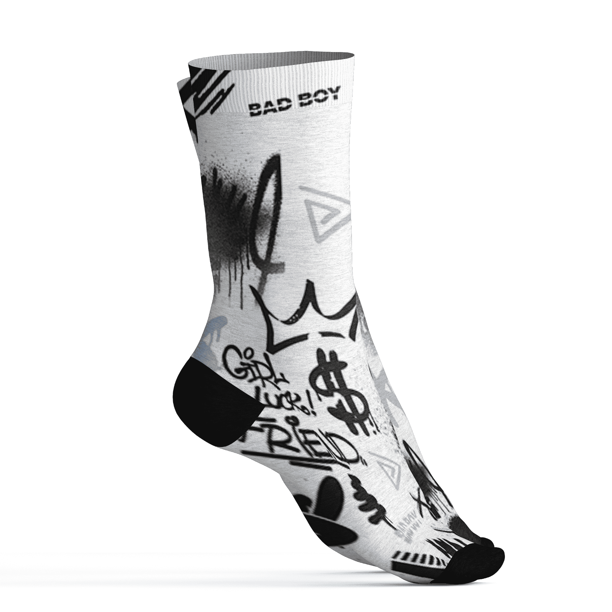 AJ 6 Reverse Oreo Socks Match Graffiti King 3D All-Over Print Doodle Style - NastyJamz