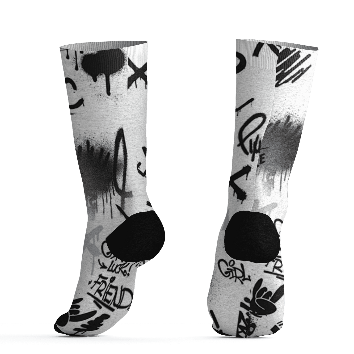 AJ 6 Reverse Oreo Socks Match Graffiti King 3D All-Over Print Doodle Style - NastyJamz