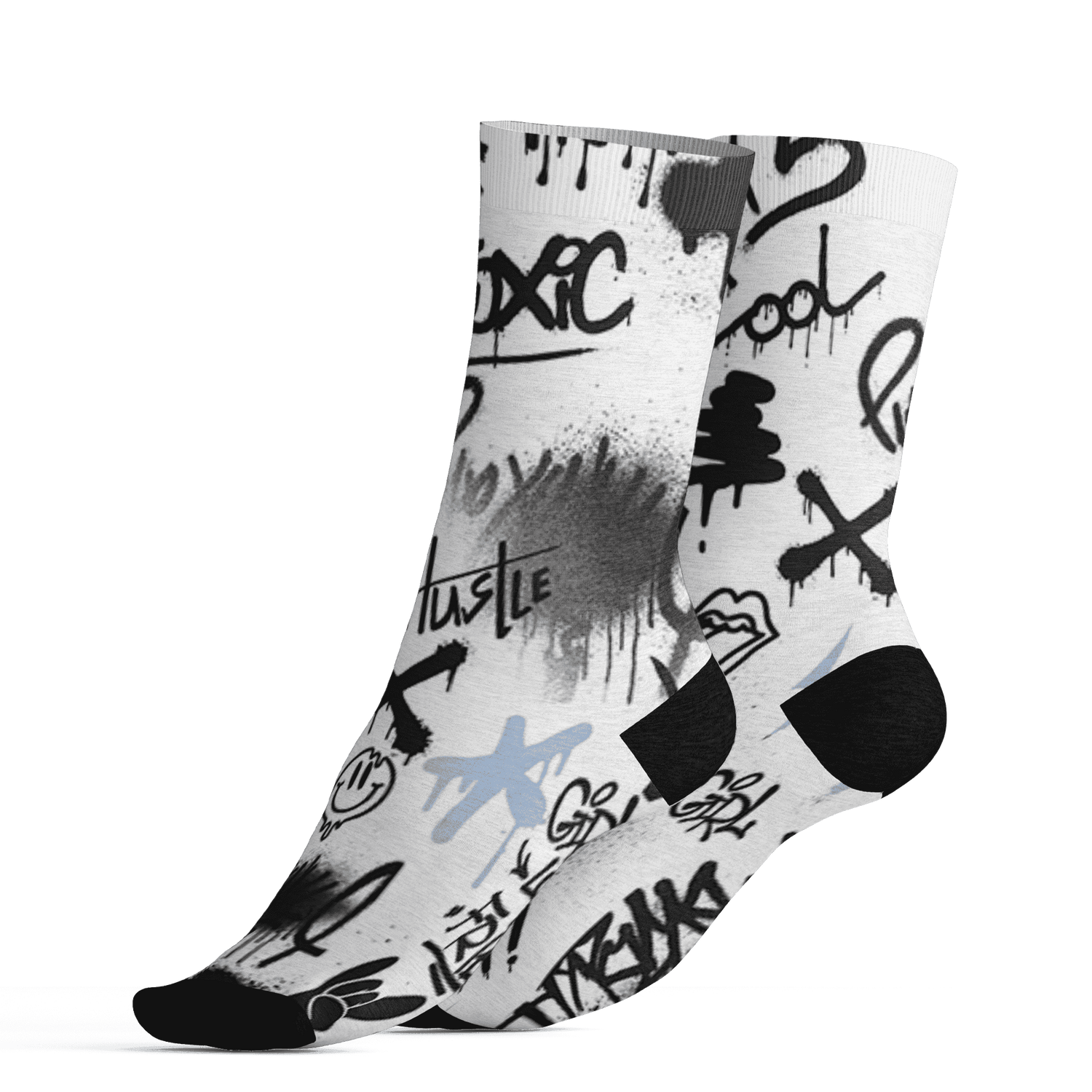 AJ 6 Reverse Oreo Socks Match Graffiti King 3D All-Over Print Doodle Style - NastyJamz