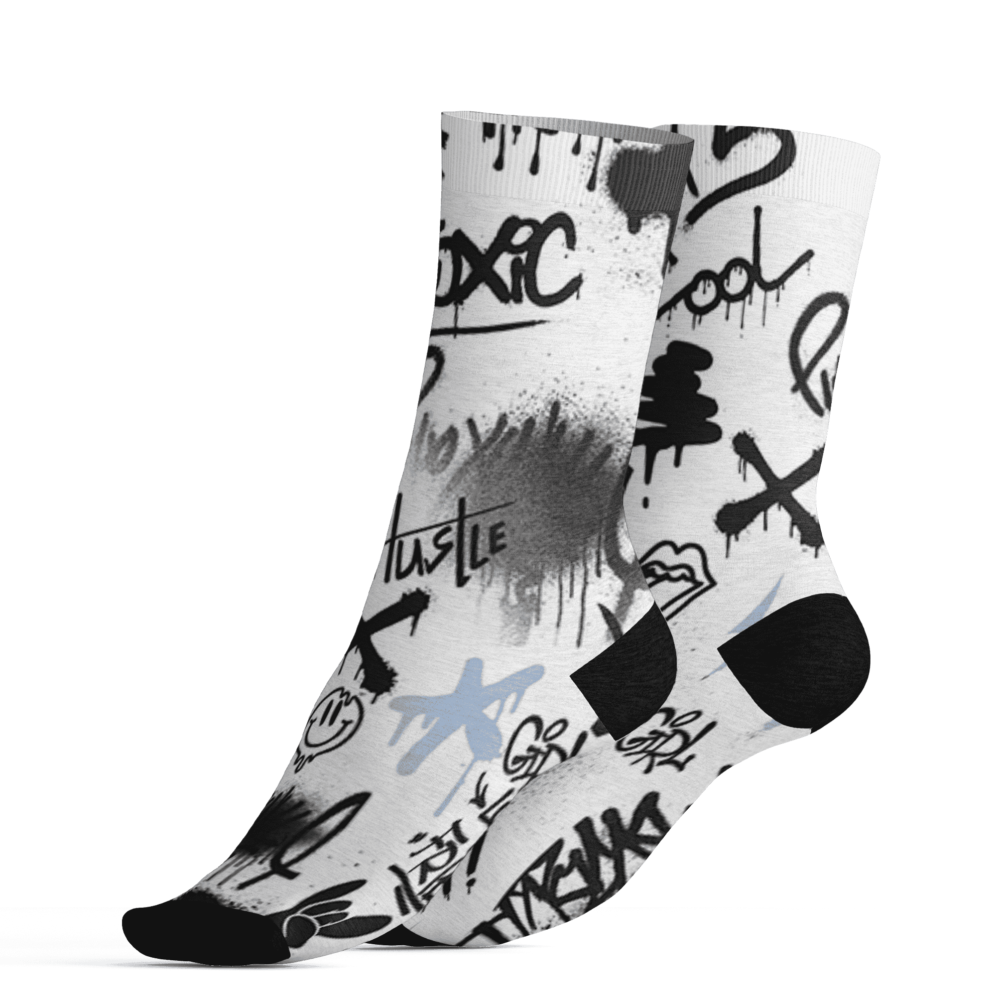 AJ 6 Reverse Oreo Socks Match Graffiti King 3D All-Over Print Doodle Style - NastyJamz