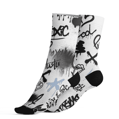 AJ 6 Reverse Oreo Socks Match Graffiti King 3D All-Over Print Doodle Style - NastyJamz