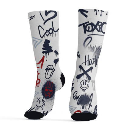 White-Navy-6s-Socks-Match-Graffiti-King-3D-Doodle-Style