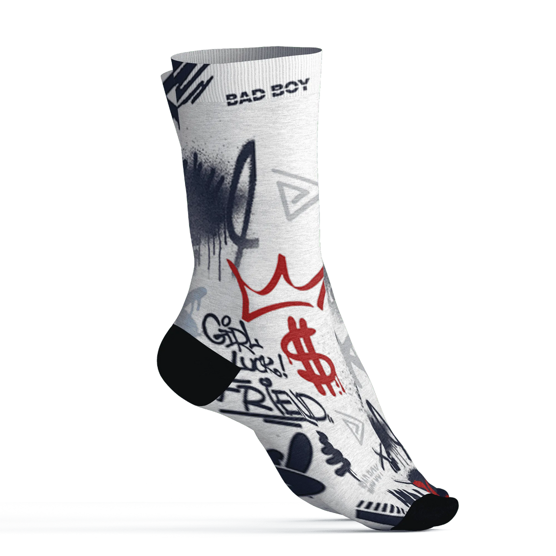 White-Navy-6s-Socks-Match-Graffiti-King-3D-Doodle-Style