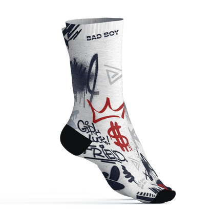 White-Navy-6s-Socks-Match-Graffiti-King-3D-Doodle-Style