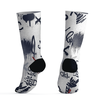 White-Navy-6s-Socks-Match-Graffiti-King-3D-Doodle-Style