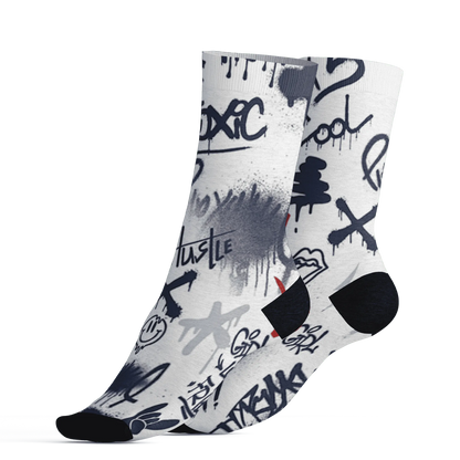 White-Navy-6s-Socks-Match-Graffiti-King-3D-Doodle-Style