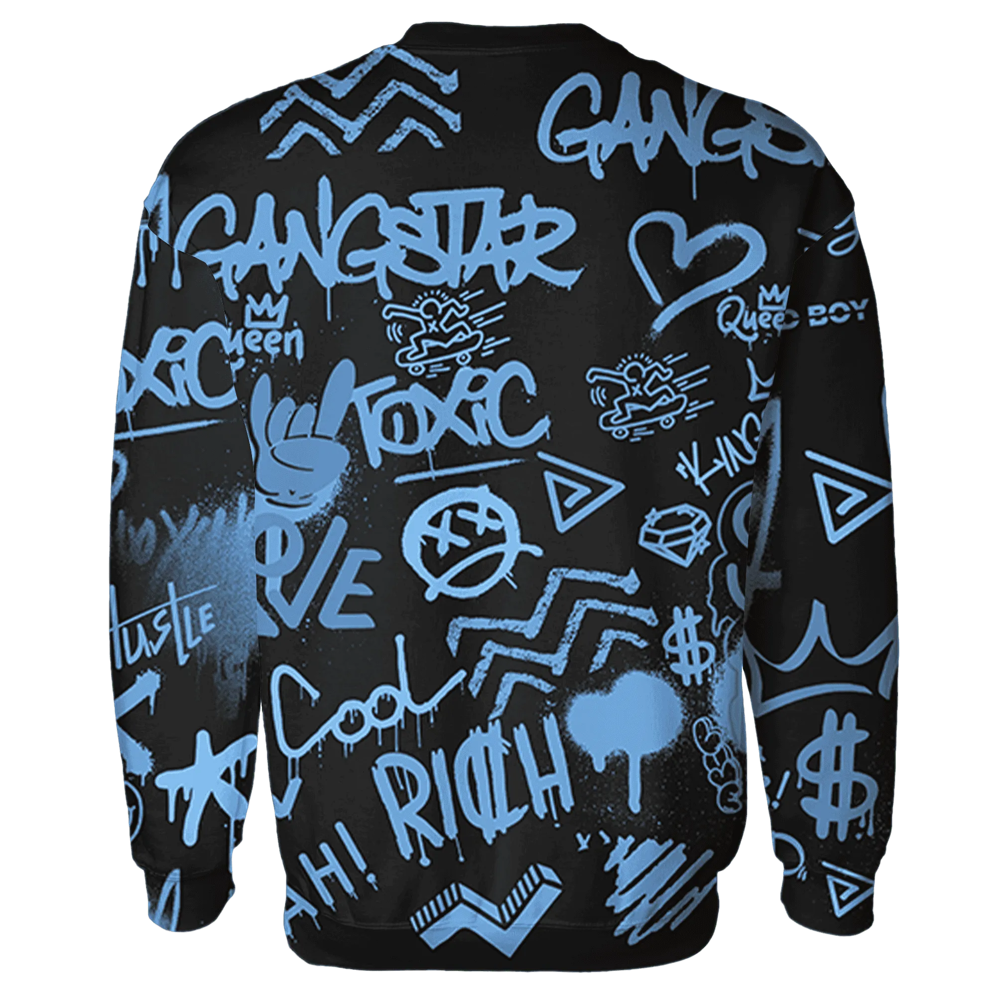 AM-Plus-Black-Univercitii-Blue-Sweatshirt-Match-Graffiti-King-3D-Doodle-Style