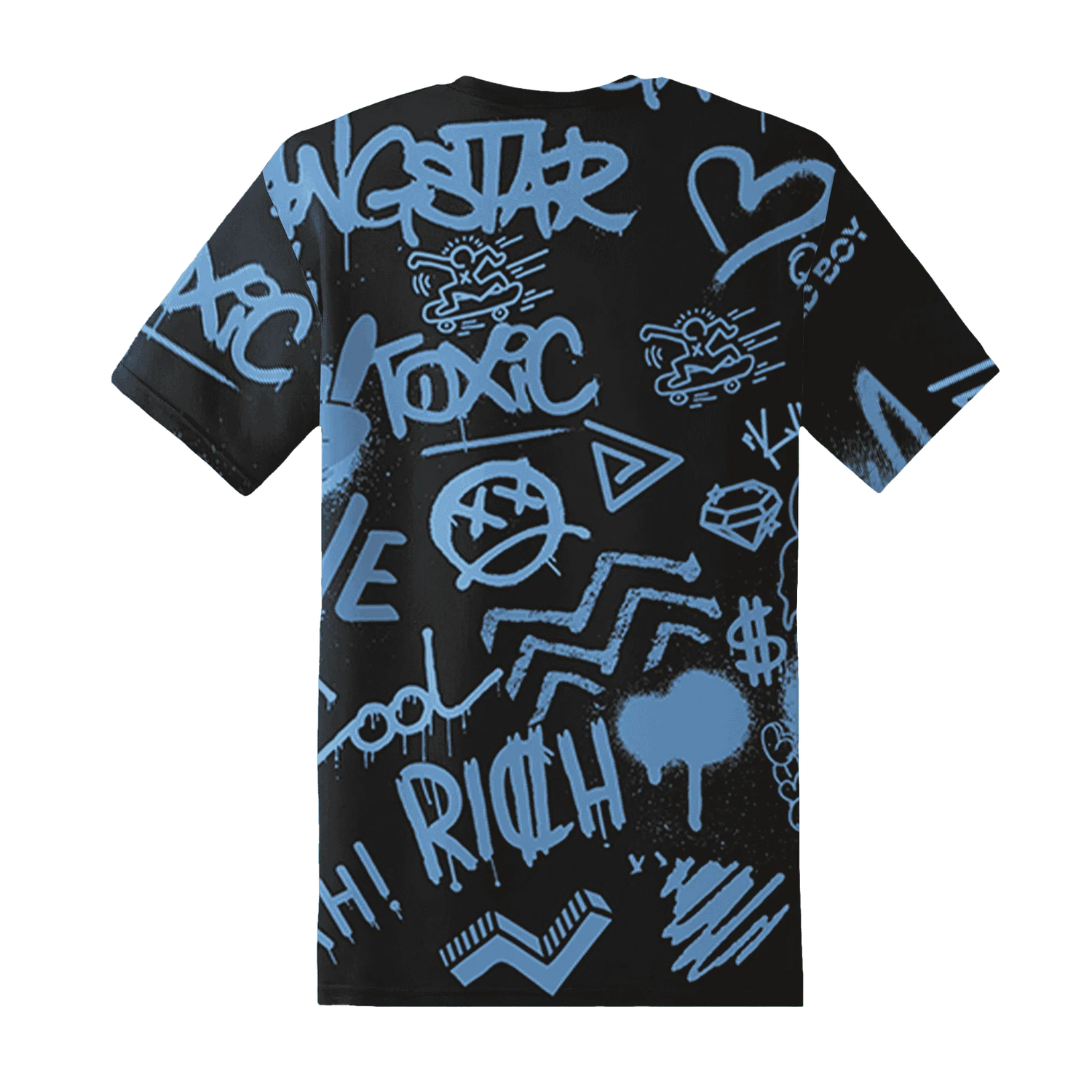 AM-Plus-Black-Univercitii-Blue-T-Shirt-Match-Graffiti-King-3D-Doodle-Style