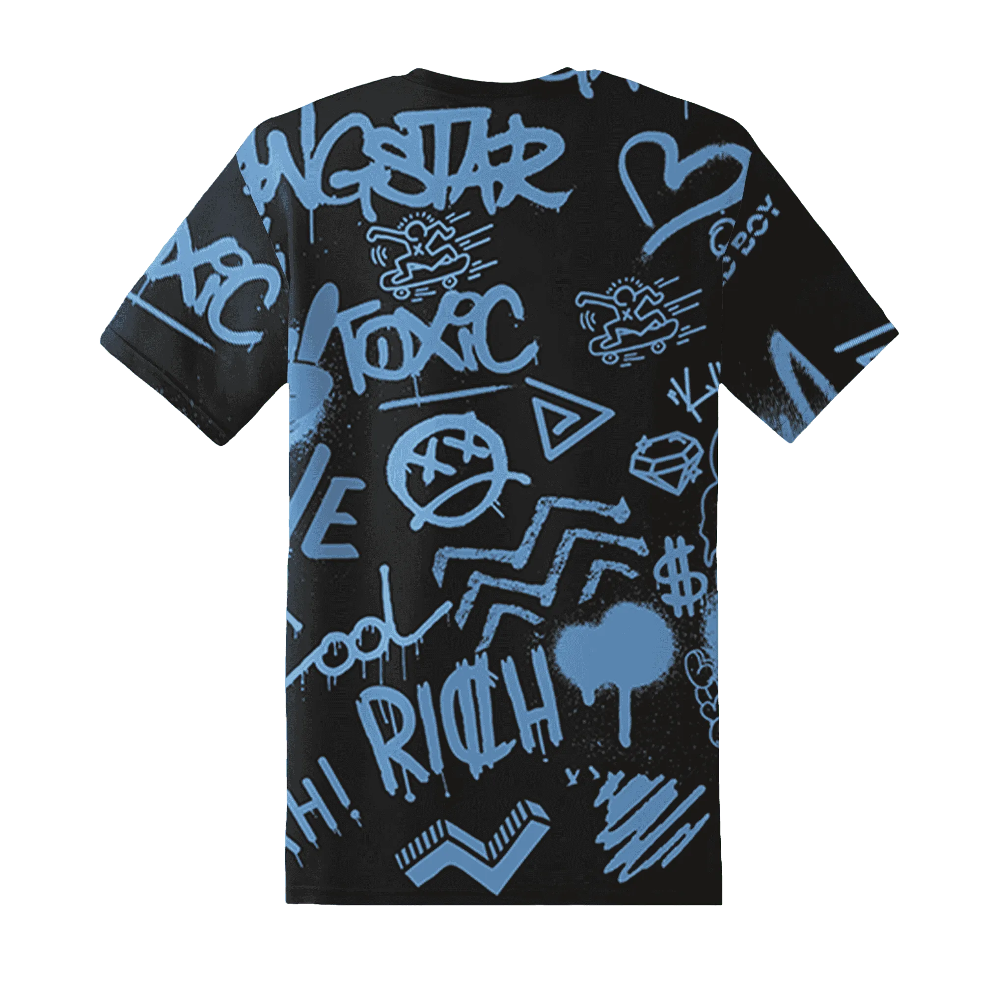 AM-Plus-Black-Univercitii-Blue-T-Shirt-Match-Graffiti-King-3D-Doodle-Style