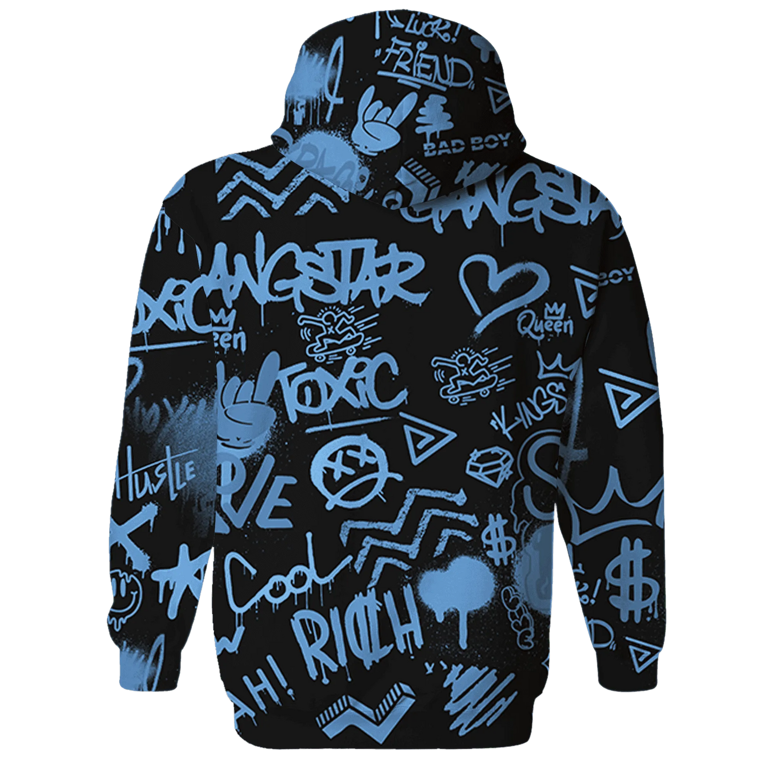 AM-Plus-Black-Univercitii-Blue-Hoodie-Match-Graffiti-King-3D-Doodle-Style