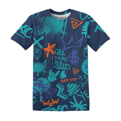 AM-Plus-Drift-Midnight-Navy-Total-Orange-Dusty-Cactus-T-Shirt-Match-Graffiti-King-3D-Doodle-Style