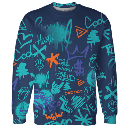 AM-Plus-Drift-Midnight-Navy-Total-Orange-Dusty-Cactus-Sweatshirt-Match-Graffiti-King-3D-Doodle-Style