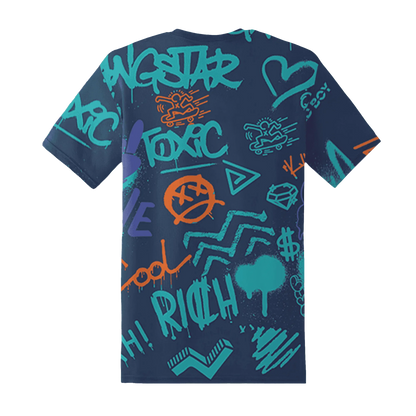 AM-Plus-Drift-Midnight-Navy-Total-Orange-Dusty-Cactus-T-Shirt-Match-Graffiti-King-3D-Doodle-Style