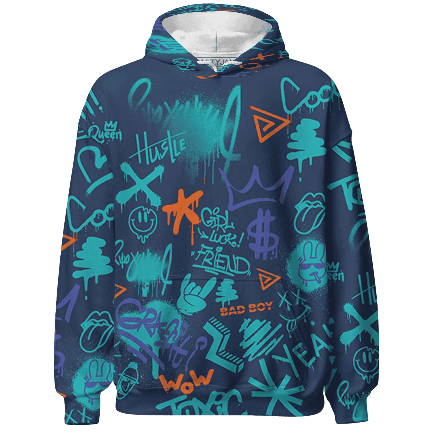AM-Plus-Drift-Midnight-Navy-Total-Orange-Dusty-Cactus-Hoodie-Match-Graffiti-King-3D-Doodle-Style